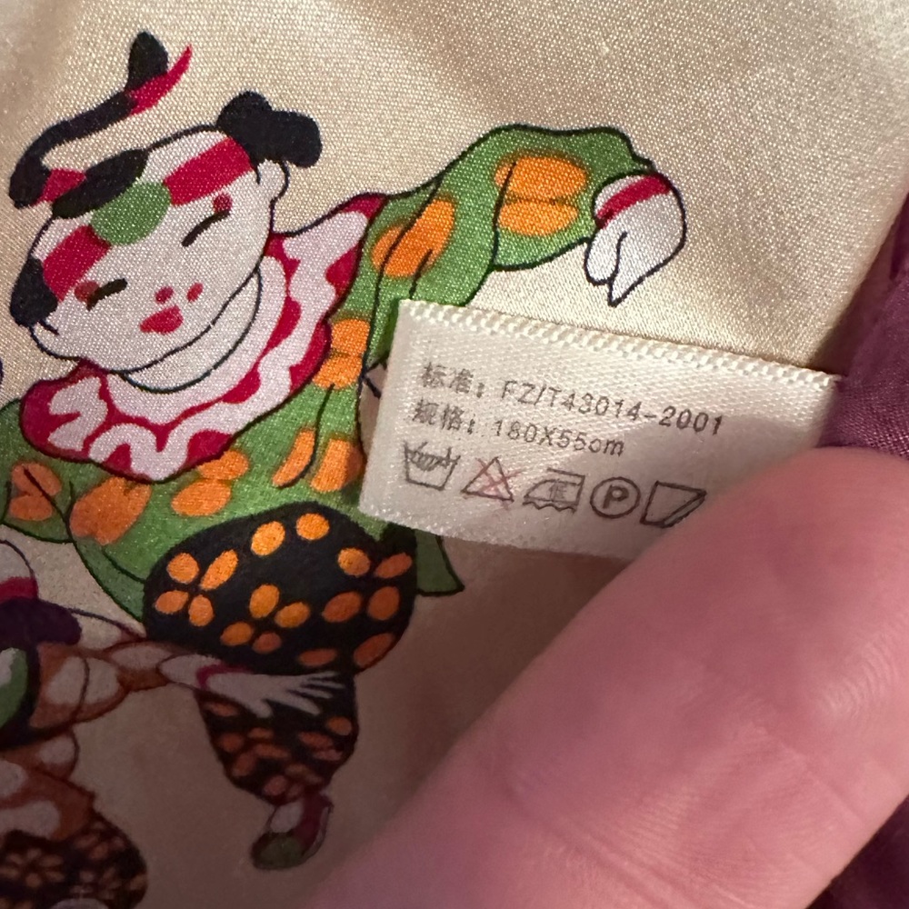 Asilk Colorful Silk Scarf with Artistic Print - Picture 3 of 4